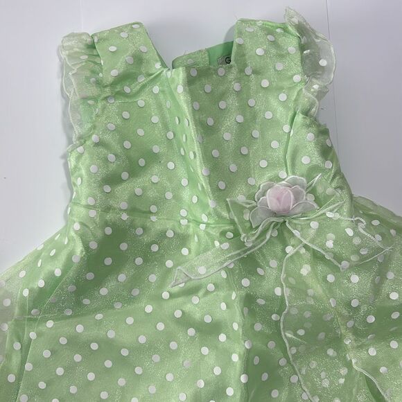 George | Vintage Polka Dot Green Girls Formal Dress 24M - Picture 5 of 12